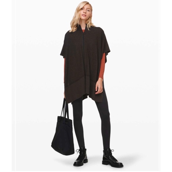 LULULEMON Call Me Cozy Wrap Sweater in Heathered Black Size OS - Picture 6 of 13